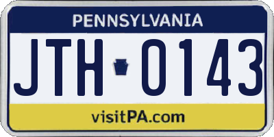 PA license plate JTH0143