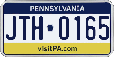 PA license plate JTH0165