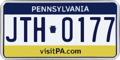 PA license plate JTH0177