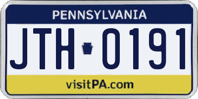 PA license plate JTH0191