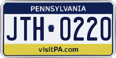 PA license plate JTH0220