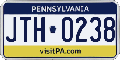 PA license plate JTH0238