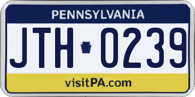 PA license plate JTH0239