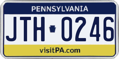 PA license plate JTH0246