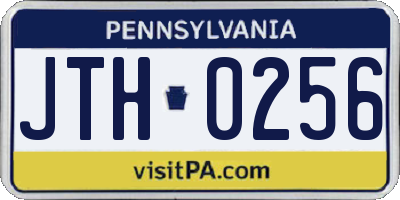 PA license plate JTH0256