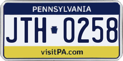 PA license plate JTH0258