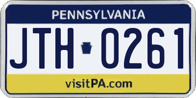 PA license plate JTH0261