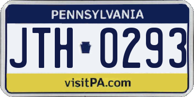 PA license plate JTH0293