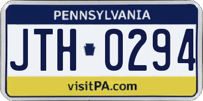 PA license plate JTH0294