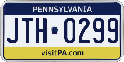 PA license plate JTH0299