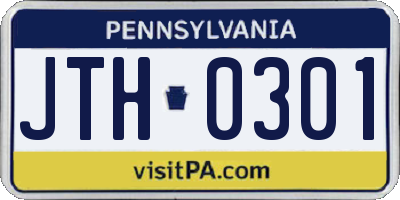 PA license plate JTH0301