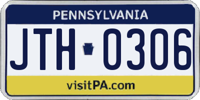 PA license plate JTH0306