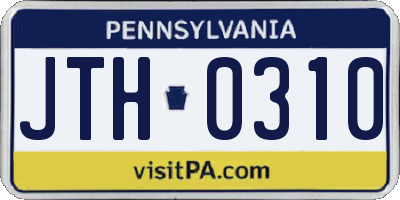 PA license plate JTH0310