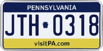 PA license plate JTH0318