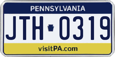 PA license plate JTH0319