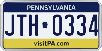 PA license plate JTH0334