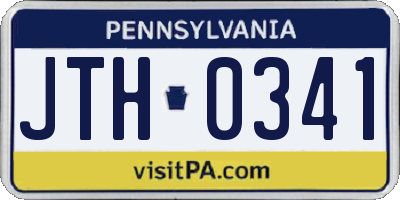 PA license plate JTH0341