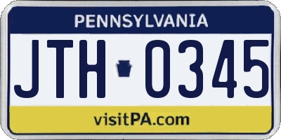 PA license plate JTH0345
