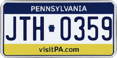 PA license plate JTH0359