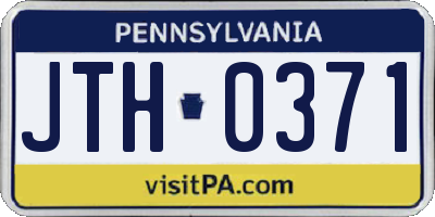 PA license plate JTH0371