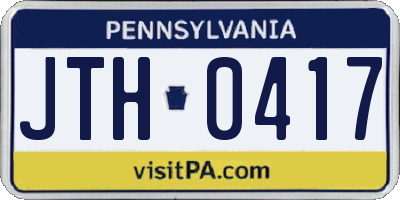 PA license plate JTH0417