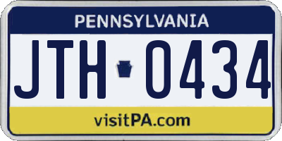 PA license plate JTH0434