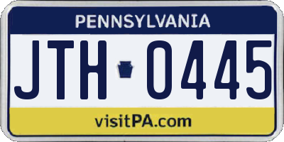 PA license plate JTH0445