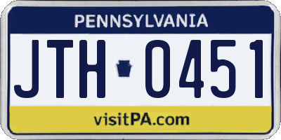 PA license plate JTH0451