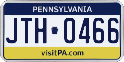 PA license plate JTH0466