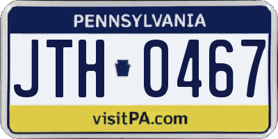 PA license plate JTH0467