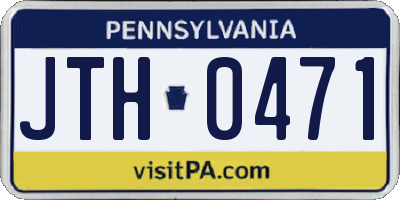 PA license plate JTH0471
