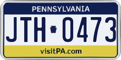 PA license plate JTH0473