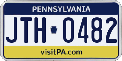 PA license plate JTH0482