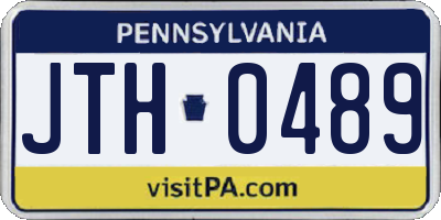 PA license plate JTH0489
