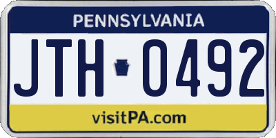 PA license plate JTH0492