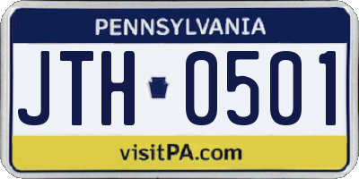 PA license plate JTH0501