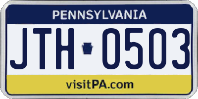 PA license plate JTH0503
