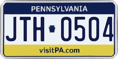 PA license plate JTH0504