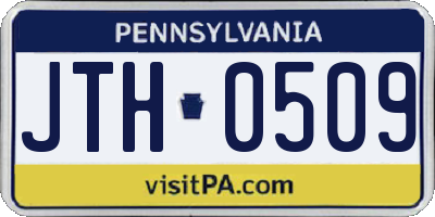 PA license plate JTH0509