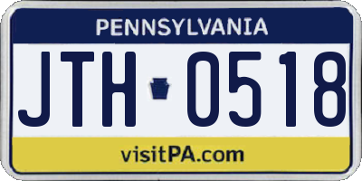 PA license plate JTH0518