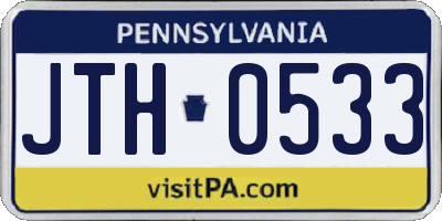 PA license plate JTH0533