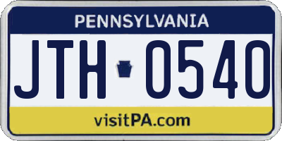 PA license plate JTH0540
