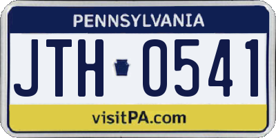 PA license plate JTH0541