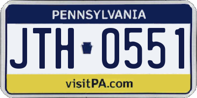 PA license plate JTH0551