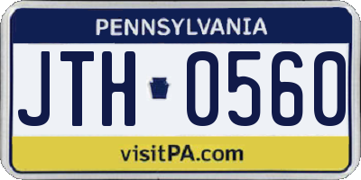 PA license plate JTH0560