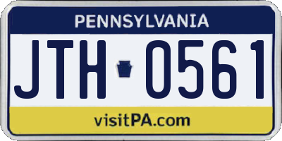 PA license plate JTH0561