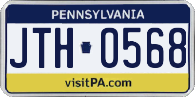 PA license plate JTH0568