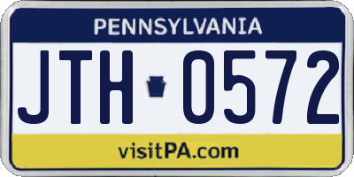 PA license plate JTH0572