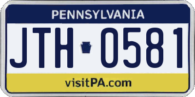 PA license plate JTH0581