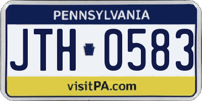 PA license plate JTH0583